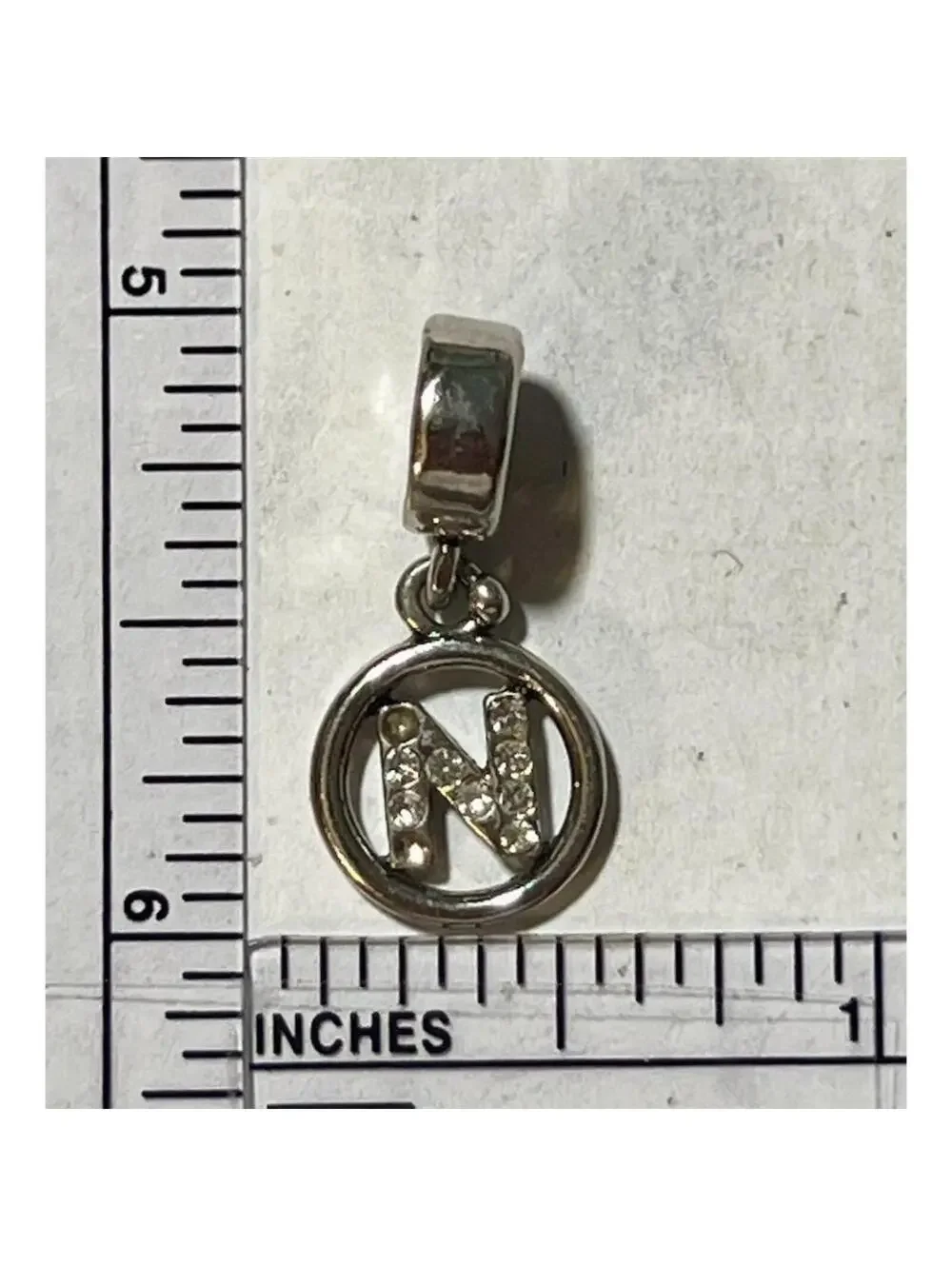 Classic of New York Silver Tone Initial N Charm Pendant Bracelet Necklace